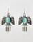 Silver & Turquoise Stone Thunderbird Fringe Earrings Coastal Cowgirl